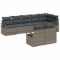 vidaXL Set di divani da giardino in 8 pezzi con cuscini grigi in rattan sintetico. vidaXL Set di divani da giardino in 8 pezzi con cuscini grigi in rattan sintetico.