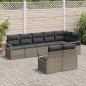 vidaXL Set di divani da giardino in 8 pezzi con cuscini grigi in rattan sintetico. vidaXL Set di divani da giardino in 8 pezzi con cuscini grigi in rattan sintetico.