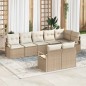 vidaXL Set di divani da giardino in 8 pezzi con cuscini beige in rattan