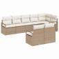 vidaXL Set di divani da giardino in 8 pezzi con cuscini beige in rattan