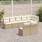 vidaXL Set di divani da giardino in 8 pezzi con cuscini beige in rattan