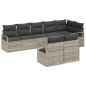 vidaXL Set Divano da Giardino 8 Pezzi con Cuscini Grigio Chiaro in Poly Rattan