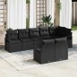 vidaXL Set Divano da Giardino 8 Pezzi con Cuscini in Rattan Nero e Policarbonato