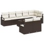 vidaXL Set di divani da giardino 8 pezzi con cuscini grigi in rattan sintetico.