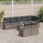 vidaXL Set Giardino 8 Pezzi con Cuscini Neri in Rattan Sintetico