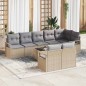vidaXL Set di divano da giardino in 9 pezzi con cuscini neri, in rattan sintetico.