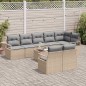 vidaXL Set di divano da giardino in 9 pezzi con cuscini neri, in rattan sintetico.