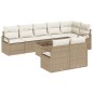 vidaXL Set da Giardino 9 Pezzi con Cuscini Marrone in Poly Rattan