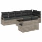 vidaXL Set Divano da Giardino 9 Pezzi con Cuscini Grigi in Poly Rattan