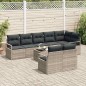vidaXL Set Divano da Giardino 9 Pezzi con Cuscini Grigi in Poly Rattan