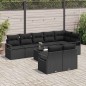 vidaXL Set Divano da Giardino 9 Pezzi con Cuscini Beige in Rattan
