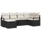 vidaXL Set da Giardino in 6 Pezzi con Cuscini in Rattan Nero