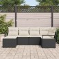 vidaXL Set da Giardino in 6 Pezzi con Cuscini in Rattan Nero