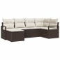 vidaXL Set da Giardino 6 Pezzi con Cuscini Marrone in Rattan Sintetico