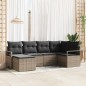 vidaXL Set divano da giardino a 6 pezzi con cuscini grigi in rattan sintetico