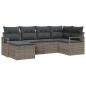 vidaXL Set divano da giardino a 6 pezzi con cuscini grigi in rattan sintetico