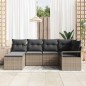 vidaXL Set divano da giardino a 6 pezzi con cuscini grigi in rattan sintetico