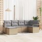 vidaXL Set di divani da giardino in 6 pezzi con cuscini beige in rattan sintetico