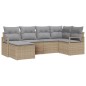 vidaXL Set di divani da giardino in 6 pezzi con cuscini beige in rattan sintetico