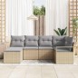 vidaXL Set di divani da giardino in 6 pezzi con cuscini beige in rattan sintetico