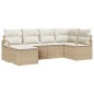 vidaXL Set da giardino in polirattan, 6 pezzi, con cuscini beige