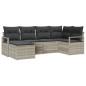 vidaXL Set di divani da giardino, 6 pezzi con cuscini grigio chiaro in rattan sintetico.
