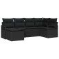 vidaXL Set di divani da giardino a 6 pezzi con cuscini in rattan poli nero
