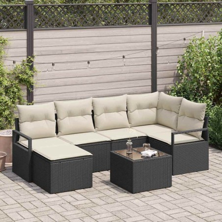 vidaXL Set di divani da giardino 6 pezzi con cuscini, rattan marrone.