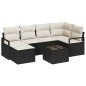 vidaXL Set di divani da giardino 6 pezzi con cuscini, rattan marrone.