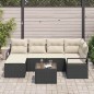 vidaXL Set di divani da giardino 6 pezzi con cuscini, rattan marrone.