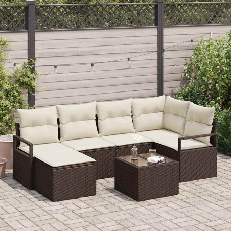 vidaXL Set di divani da giardino 6 pezzi con cuscini grigi in polirattan
