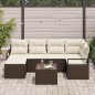 vidaXL Set di divani da giardino 6 pezzi con cuscini grigi in polirattan