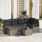 vidaXL Set di divano da giardino in 6 pezzi con cuscini in polyrattan nero.
