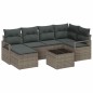 vidaXL Set di divano da giardino in 6 pezzi con cuscini in polyrattan nero.