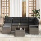 vidaXL Set di divano da giardino in 6 pezzi con cuscini in polyrattan nero.