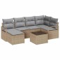 vidaXL Set di Divano da Giardino da 7 Pezzi con Cuscini in Rattan Polietilene Nero