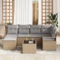 vidaXL Set di Divano da Giardino da 7 Pezzi con Cuscini in Rattan Polietilene Nero