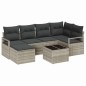 vidaXL Set di divani da giardino di 7 pezzi con cuscini grigio in poly rattan