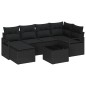 vidaXL Set di divani da giardino , 7 pezzi, con cuscini beige in poly rattan.