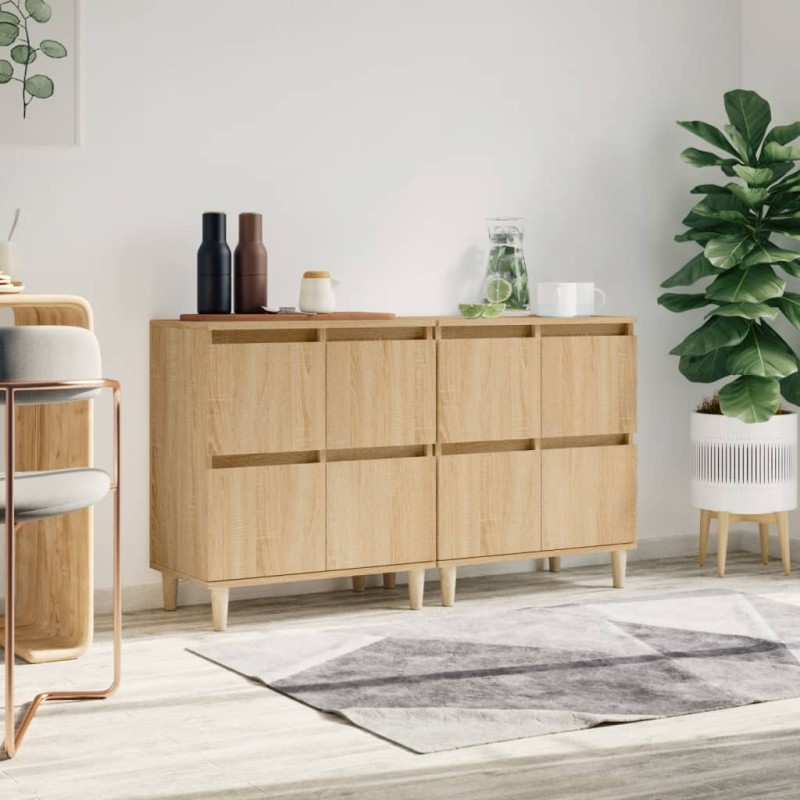 Credenze 2pz Rovere Sonoma 60x35x70 cm in Legno Multistrato Credenze 2pz Rovere Sonoma 60x35x70 cm in Legno Multistrato