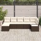 vidaXL Set da giardino 7 pezzi con cuscini in rattan marrone