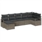 vidaXL Set divano da giardino 7 pezzi con cuscini in polyrattan grigio