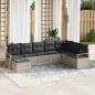 vidaXL Set Divano da Giardino 7 Pezzi con Cuscini in Rattan Sintetico Grigio Chiaro