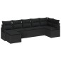 vidaXL Set di divano da giardino 7 pezzi con cuscini in rattan sintetico nero