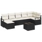 vidaXL Set di divano da giardino di 7 pezzi con cuscini in rattan polyrattan marrone