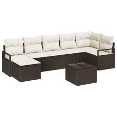 vidaXL Set di divani da giardino da 7 pezzi con cuscini in rattan grigio