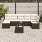 vidaXL Set di divani da giardino da 7 pezzi con cuscini in rattan grigio