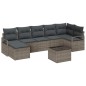 vidaXL Set di divani da giardino 7 pezzi con cuscini in rattan nero
