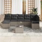 vidaXL Set di divani da giardino 7 pezzi con cuscini in rattan nero