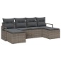 vidaXL Set di divani da giardino a 6 pezzi con cuscini grigi in polirattan.